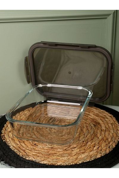 Viyalente 2 Pieces Lock & Lock Airtight Glass Storage Container 1.6 LT| 400°C Safe as Heat