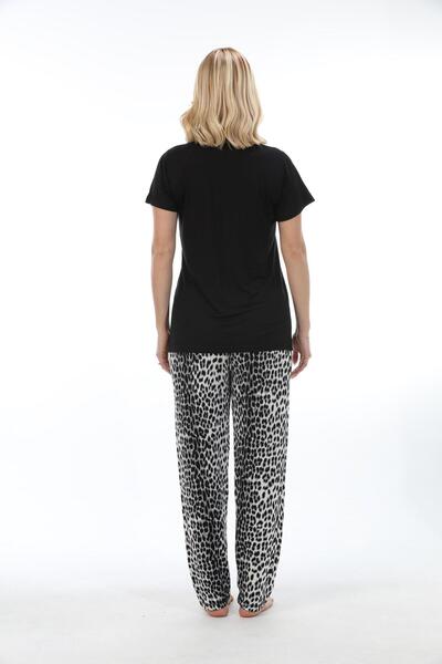 Etoile Bamboo, Stretchy Fabric, Leopard Print, Short Sleeve Women's Pajama Set