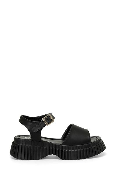 Butigo ELENA 4FX - Schwarze Sandalen mit dicker Sohle für Damen