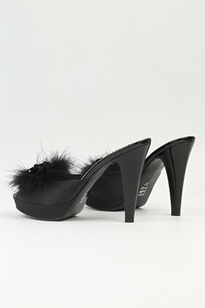 Pierre Cardin ® |    Pc-0009 - Satin Black-Women's Heeled Slippers