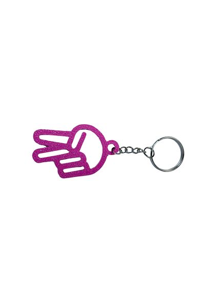Tesseract Original Pink Keychain - Freedom Sign