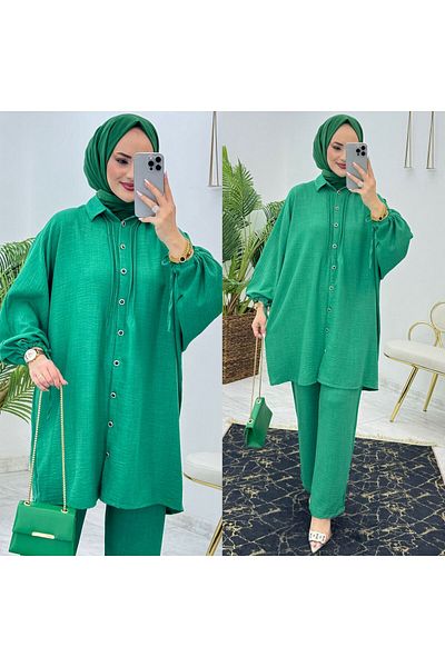 FIRSTESLEM Summer Linen Women's Trousers Tunic Loose Double Set