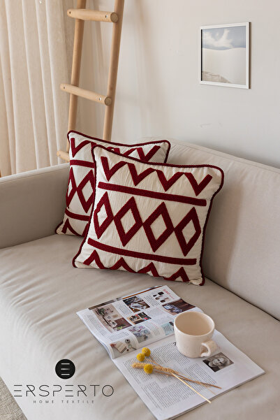 Ersperto سلسلة فاخرة - غطاء وسادة مطرز بنمط بانش 1 قطعة 43 × 43 سم