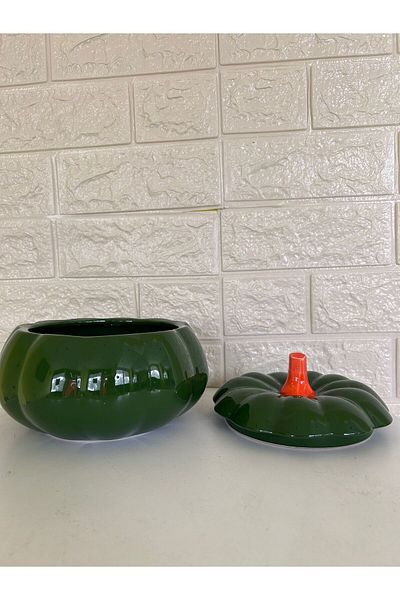 devigo Green Pumpkin - Design Sugar Bowl with Lid Sugar Bowl