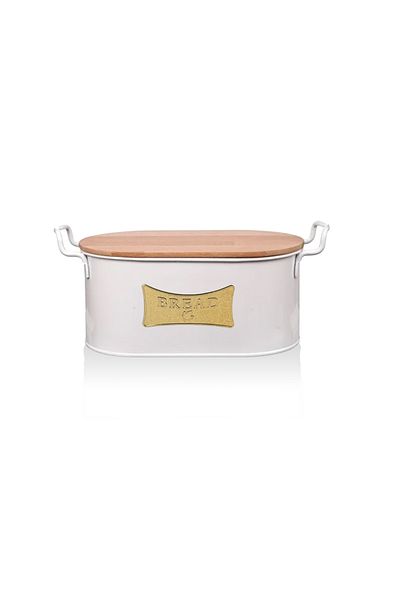 EVSTYLE Bread Bowl with Wooden Cut Board- Plate