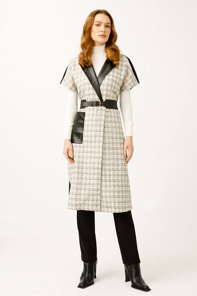 Esswaap Fabric Long Vest Trousers Set Ecru