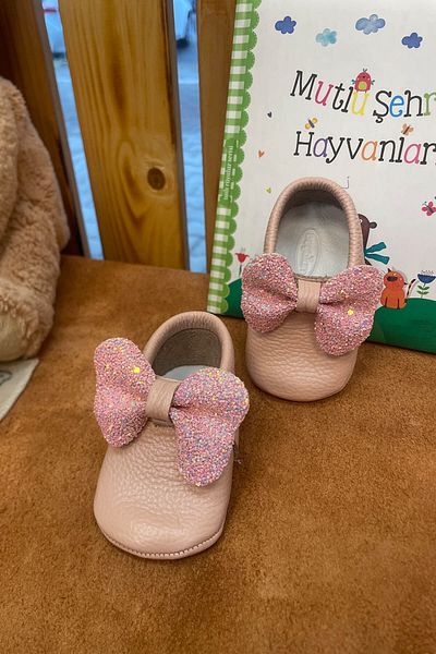Beybium Adele Genuine Leather Baby Moccasin Powder