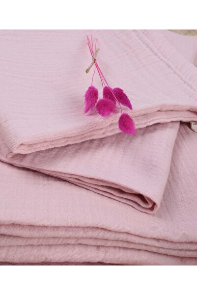 Cigit Pouch Muslin Duvet Cover Set 100x135 Cm +/ - 3cm Sheet 120x150 Pillow 35x45 Cm Powder Pink