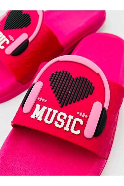 GEZER MÜZİK NOTA Detaylı Kaymaz Plastik Havuz Deniz Banyo Balkon Teras Ev Ve Sokak Terliği