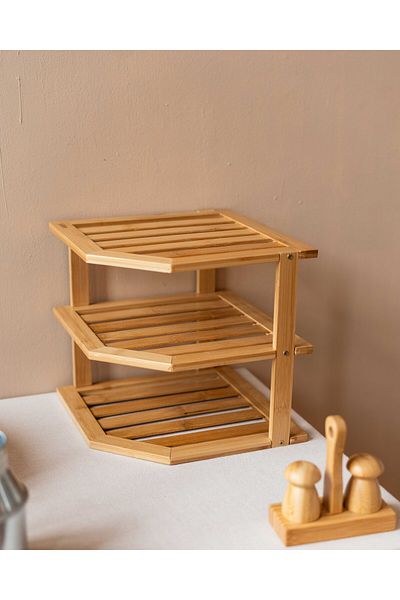 KaiHome Γωνιακό ράφι Bamboo 3 επιπέδων / Organizer / Organizer