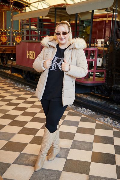 RMG Plus Size Mink Coat with Fur Hood