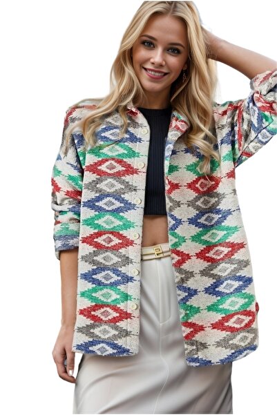 Cassime Етнічний візерунковий кольоровий жіночий сорочковий сорочка - на ґудзиках