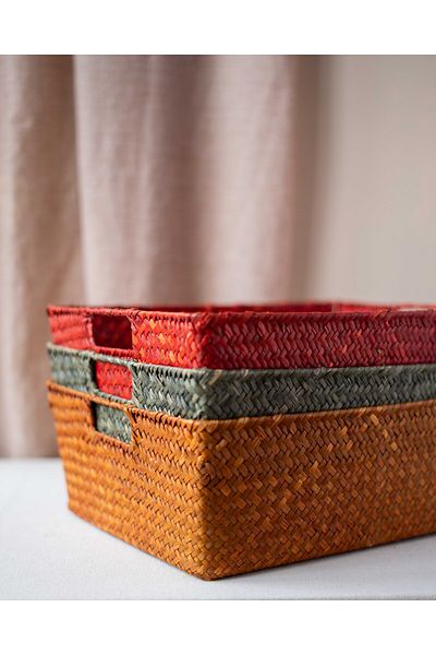 KaiHome Ορθογώνιο καλάθι Bamboo - Organizer και Organizer