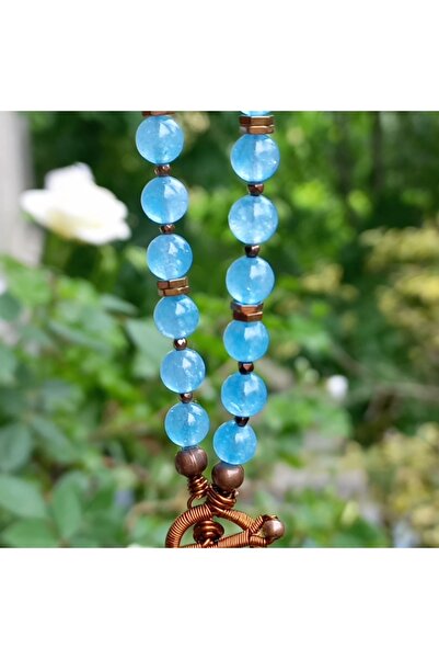 Sibelce 1726 Larimar el yapımı kolye