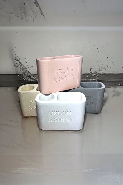 RocArt Home Beton İkili Diş Fırçalık/ Makyaj Fırçalık
