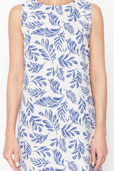 Trendyol Collection Modré mini tkané šaty s květinovým vzorem rovného střihu TWOSS24EL00936