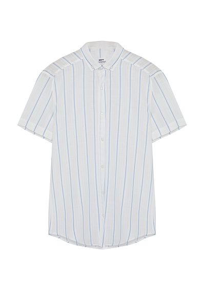 Edit by Trendyol Men's Shirt - White Striped, Regular Fit Tmnss24Go00085