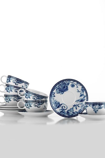 Kütahya Porselen Σετ φλιτζάνι καφέ Bleu Blanc 12 τεμαχίων για 6 άτομα 939016