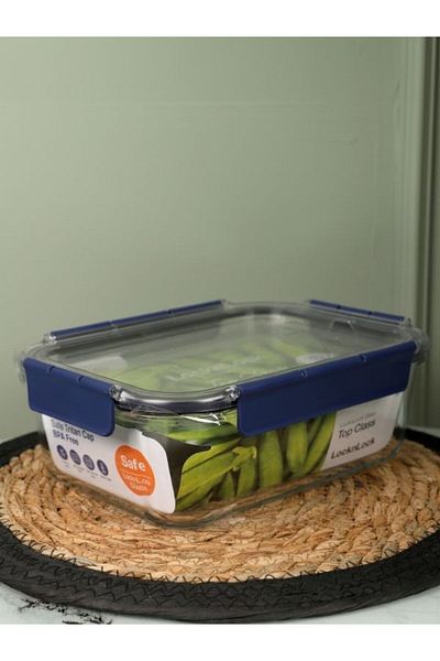 Viyalente 2 Pieces Lock & Lock Airtight Glass Storage Container 1.6 LT| 400°C Safe as Heat
