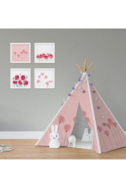 CİCİ ODAM Çocuk Bebek Odası Oyun Çadırı Gelincik Çiçekler