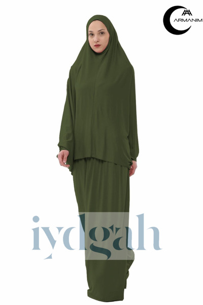 IYDGAH Armanım Practical Two Piece Bat Sleeve Hijab Viscose Fabric Prayer Dre...