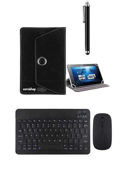 corcishop TCL TAB 10L Gen2 Uyumlu Kılıf Universal Standlı Bluetooth Klavye Mo...