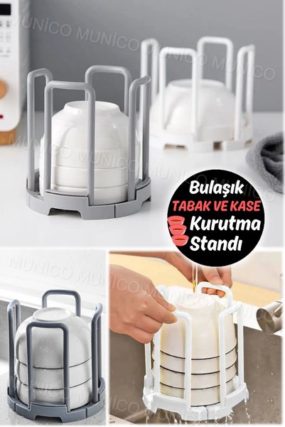 Munico Yaratıcı Geri Çekilebilir Depolama Kase Tabak Fincan Çorba Kasesi Rafı...