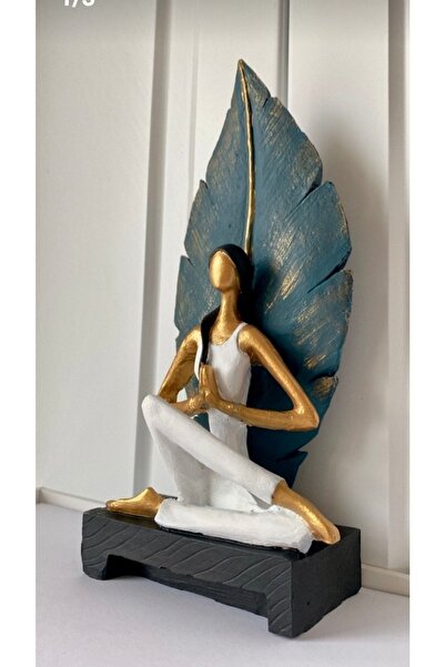 HAND DEKOR Dekoratif Yoga Yapan Kız Heykel Biblo