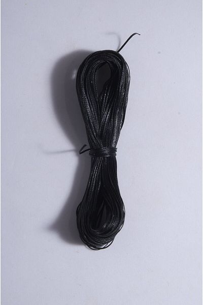 Eskişehir hobi sanat Μαύρο χρώμα 0,6 mm 25 μέτρα κερωμένο σχοινί θηλιά δερμάτινο κολιέ με κλωστή ραπτικής Σχέδιο κοσμήματος Σχοινάκι βραχιολιών