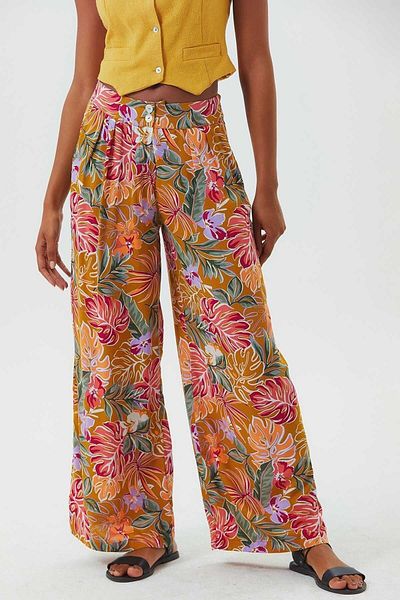 Clandestino Double Button Patterned Bohemian Women's Trousers