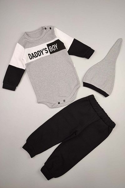 Peki Baby Buy 5 Pay 4 Newborn Waffle Cotton Daddys Boy Dad's Oglu Tail Bereli Garni Set 15143