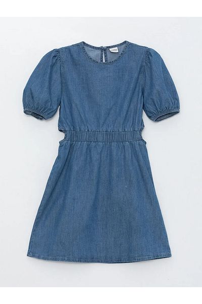 LC Waikiki LCW Kids - Girl's Crew Neck Short Sleeve Jean Dress
