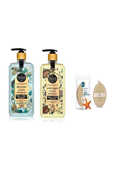 Eyüp Sabri Tuncer Blue Moon and Warm Sugar Gluten-Free Shower Gels 750 ml + Face and Body Washcloth
