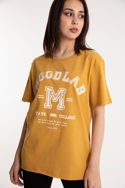 Mood Lab Μπλουζάκι Unisex με κοντό μανίκι Moodlab printed