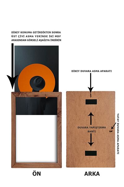 Bytwo 3 Pieces of 21x30 Frame - Photo & Certificate Frame - Kemençe Wooden Mdf Frame