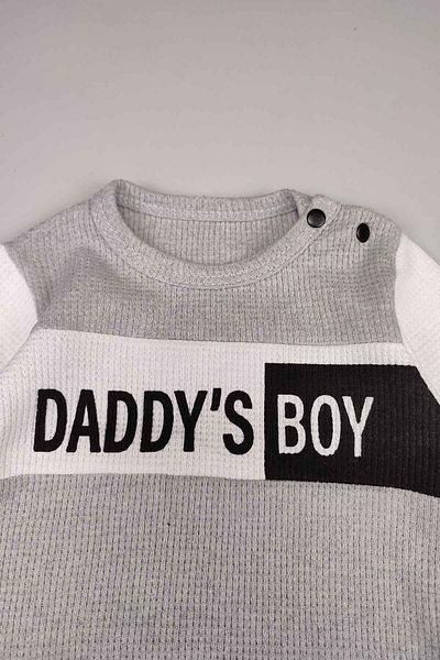 Peki Baby Buy 5 Pay 4 Newborn Waffle Cotton Daddys Boy Dad's Oglu Tail Bereli Garni Set 15143
