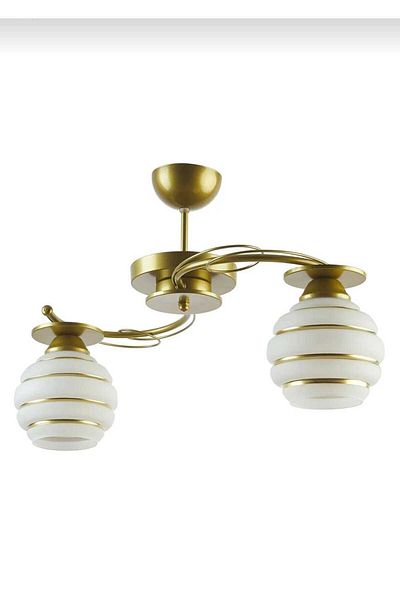 Uçar Antique gold painted 2-piece chandelier