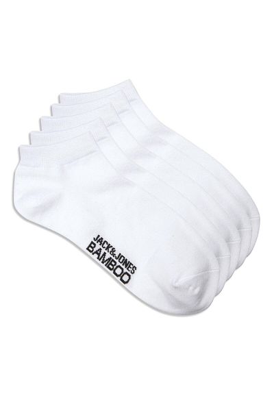 Jack & Jones Jacbasic Bamboo Short Sock 5 Pack Male Accessory -12206139 White WHite - White - White