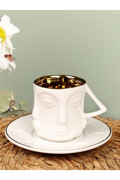 Viyalente Porcelain Lamadore 6-Person Coffee Cup Set