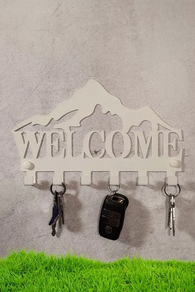3art Metal Welcome Written Decorative Key Hanger - Keychain Hanger