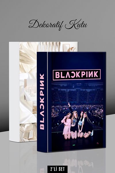Bytwo 2 Pieces Decorative Box - Blackpink and Soft Designed Book Box - Decorative Box
