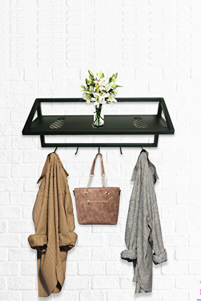 3art Metal Ananas Desenli Metal Duvar Askısı - Dekoratif Metal Duvar Raf - Ra...