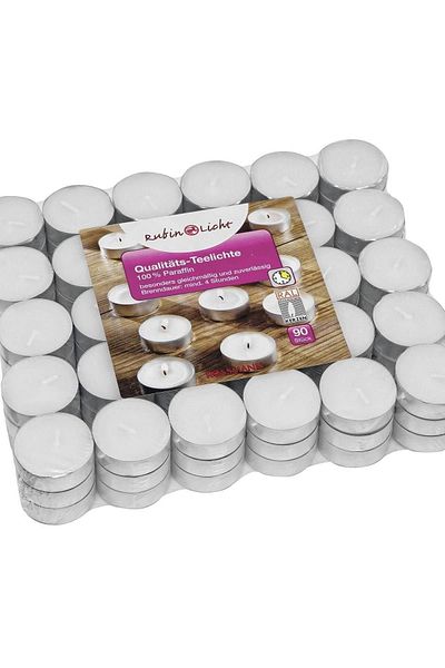Rubinlicht Tealight Candle - White 4H 90's Candle