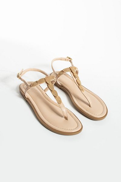 İnan Ayakkabı WOMEN'S NUDE COLOR STONE DETAILED SANDALS