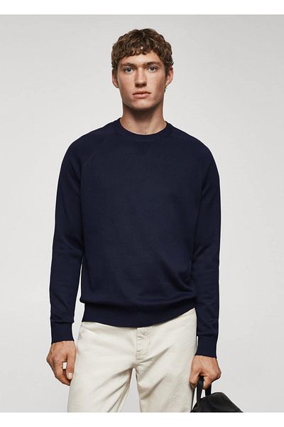 MANGO Man Cotton thin knit sweater