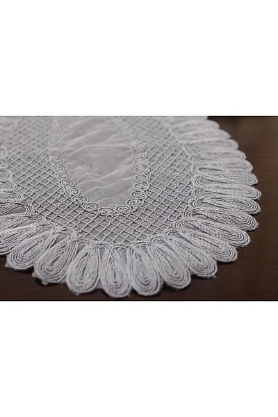 Tropikhome Vivien Gray Embroidered Supla and Runner Set for 12 People - American Service