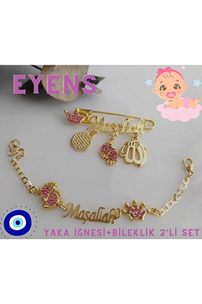 EYENS 2'li Maşallah Seti Pembe ( Yaka İğnesi + Bileklik )