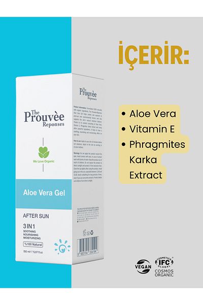 The Prouvee Reponses 100% Natural After Sun Refreshing After Sun Aloe Vera Gel 150ml
