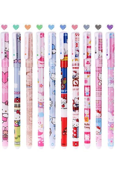 Genel Markalar Hello Kitty 10 Renk Jel Kalem Seti
