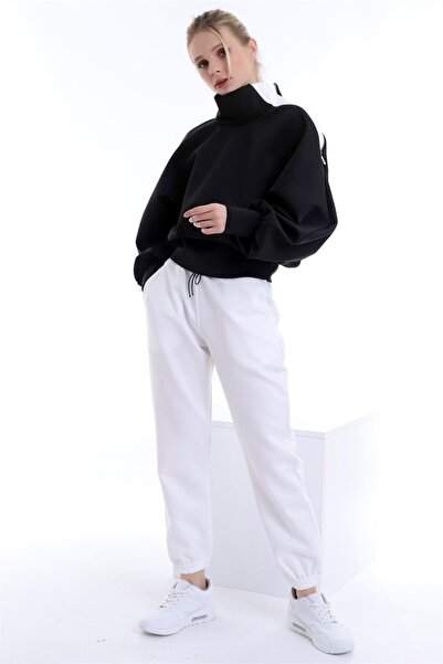 Dreamlike Yaka Ve Omzu Fermuarlı Uzun Kollu Yarasa Kol Sweat Cepli Pantolon Takım